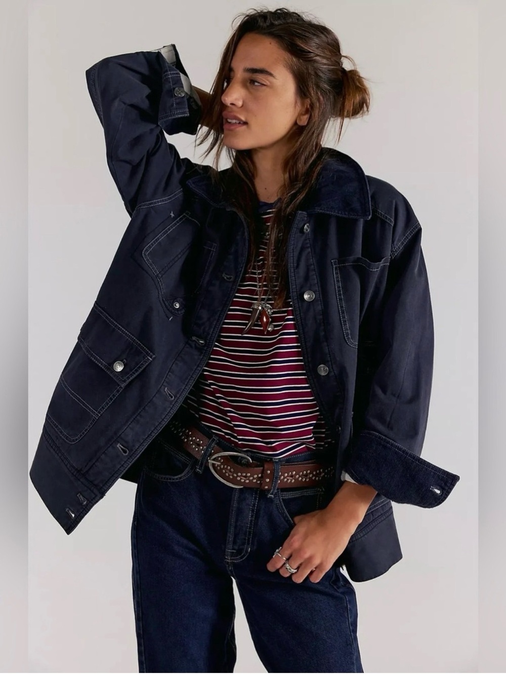 We The Free Sweet Talk Flannel Barn Coat NWT S